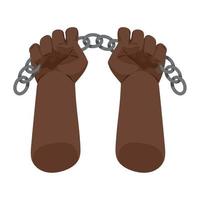 afro hands lifting chains vector