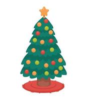 merry christmas pine tree vector