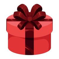 circular gift box present vector