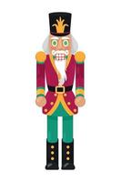 nutcracker soldier with redwine uniform vector