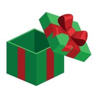 green gift box present vector