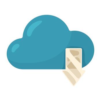 cloud computing glassmorphism style vector