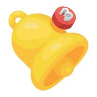 notication bell 3d style vector