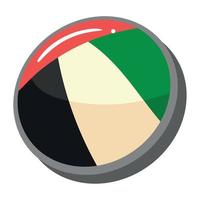 UAE flag in button vector