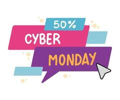 cyber monday speech bubble vector