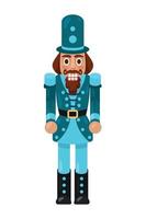 nutcracker soldier with blue uniform vector