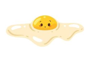 kawaii egg fried vector