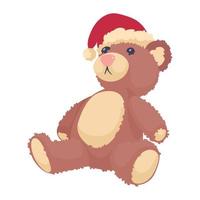 teedy with santa hat toy vector