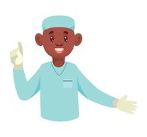 afro male doctor surgeon vector