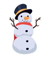 cute snowman character vector