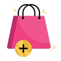 shopping bag and add button vector