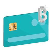 credit card with bitcoin vector