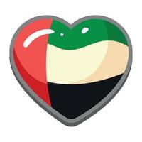 bandera de emiratos árabes unidos en el corazón vector