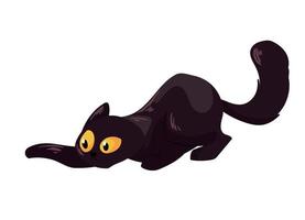 attacking black cat mascot vector