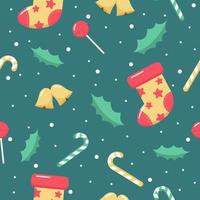 seamless christmas pattern with holiday elements vector