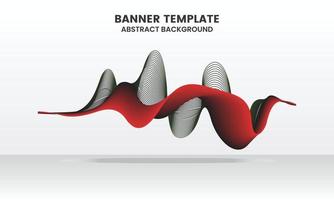 Abstract wave red and black illustration template vector