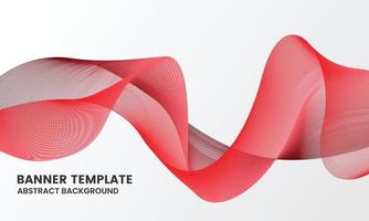 Abstract Wave 3d red realistics line background template vector