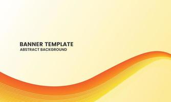 Orange and yellow line abstract wave background template vector