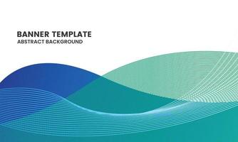 Green blue line abstract wave template background vector