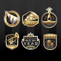 New Year Party Sticker with Luxury Style vector