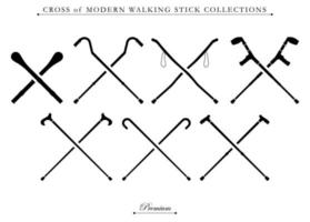 Modern design of walking stick crossed element illustration. Fit for symbol, icon, logo element.  Vector eps 10.