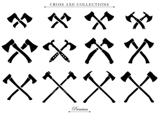 Monochrome vintage icon crossed swords. Simple shape for design logo,  emblem, symbol, sign, badge, label, stamp. Hand drawn vector illustration.  Military weapons, isolated on white background. Stock Vector