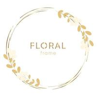 Gold floral frame background vector