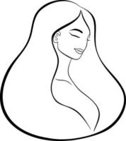 Minimalistic woman line art silhouette vector