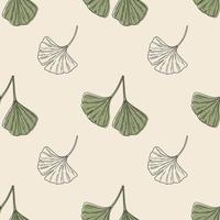 Ginkgo biloba leaves seamless pattern vector