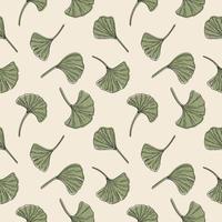 Ginkgo biloba leaves seamless pattern vector