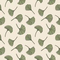 Ginkgo biloba leaves seamless pattern vector