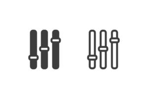 Sound mixer icons flat design or Sound mixer icons. 2 style of sound mixer isolated on white background. vector