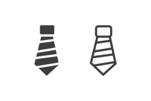 diseño de estilo de glifo de ilustración de vector de icono de corbata con 2 iconos de estilo en blanco y negro. aislado sobre fondo blanco.