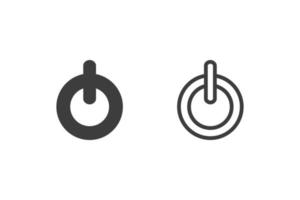 Power button icons with 2 style icons black and white. Isolated on white background. vector