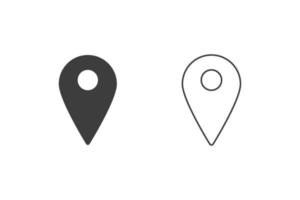 Location pointer pin flat design or Location pointer pin icons. 2 style of Location pointer pin isolated on white background. vector