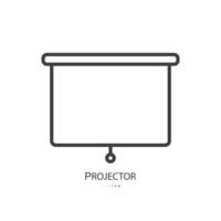 Black line icon of projector isolated on white background. Vector illustration.