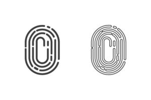 Fingerprint scanner icons flat design or Fingerprint scanner icons. 2 style of fingerprint scanner isolated on white background. vector