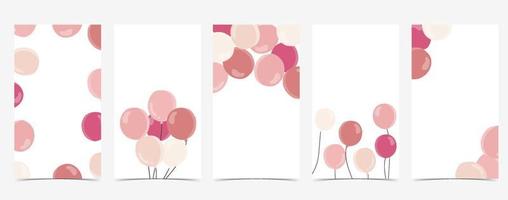 pink balloon on white background for party social media vector