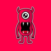 cute vector illustration monsters design mascot kawaii