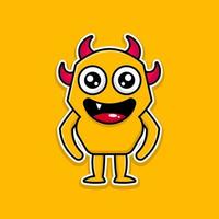 cute doodle monster design mascot kawaii vector