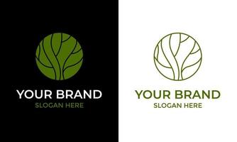 Tree logo and symbol design concept. Botanical vector illustration