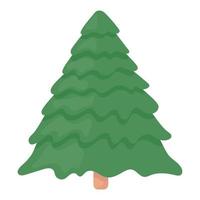 Drawing of a large Christmas tree in the snow. Vector drawing.