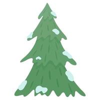 Drawing of a large Christmas tree. Vector drawing.