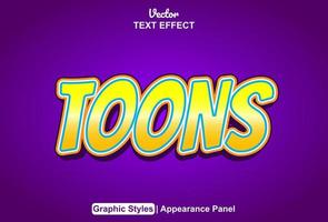 toons text effect with graphic style and editable vector