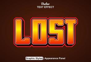 Printlost text effect with graphic style and editable. vector