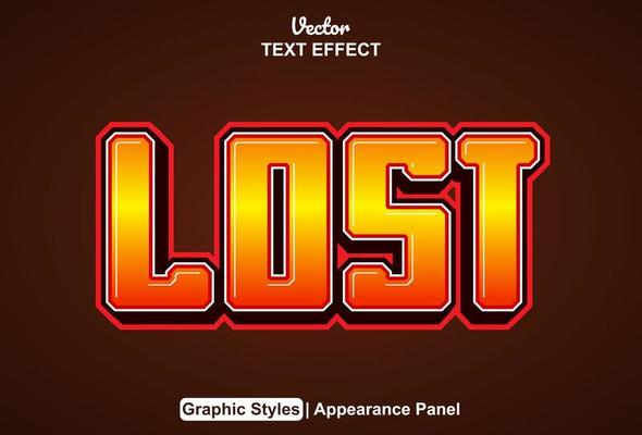 Printlost text effect with graphic style and editable.