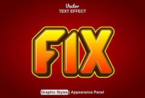 fix text effect with graphic style and can be edited vector