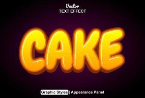 cake text effect with graphic style and editable vector