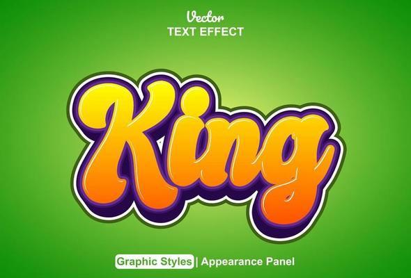 king text effect with graphic style and editable.