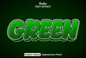 green text effect with graphic style and editable. vector